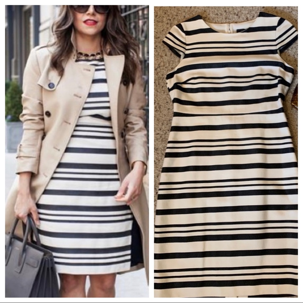 J. Crew | Double Stripe Cap Sleeve Dress